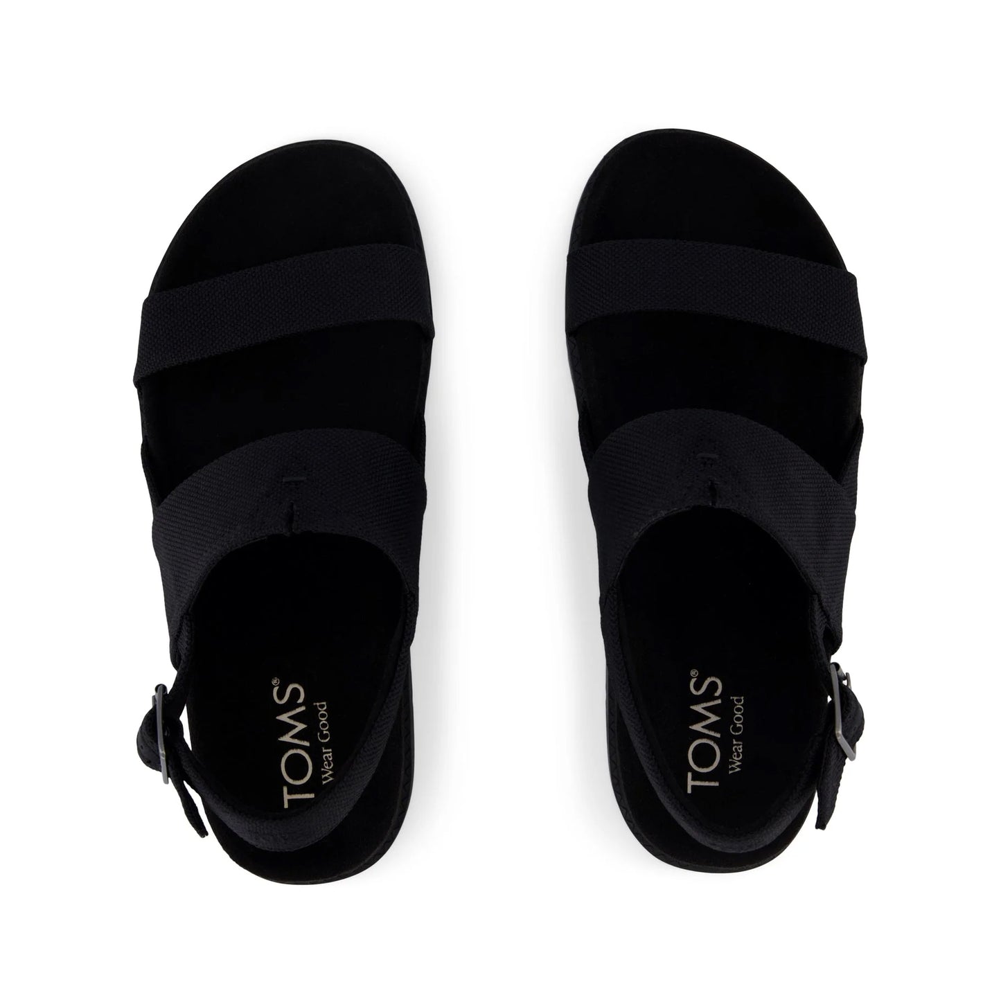 TOMS MARIN Womens Cross Strap Sandals Black