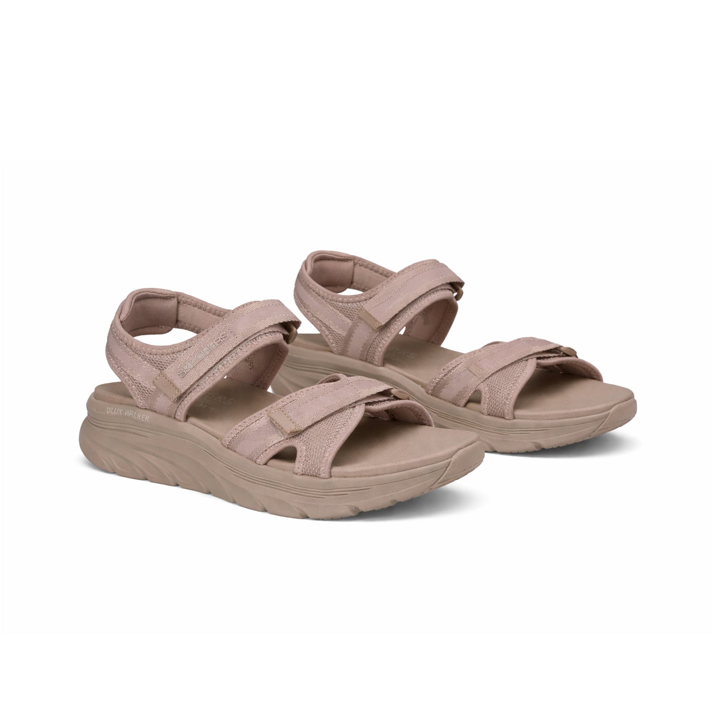 Skechers D'LUX WALKER SANDAL-BOLD CITY Womens Ankle Strap Sandals Taupe
