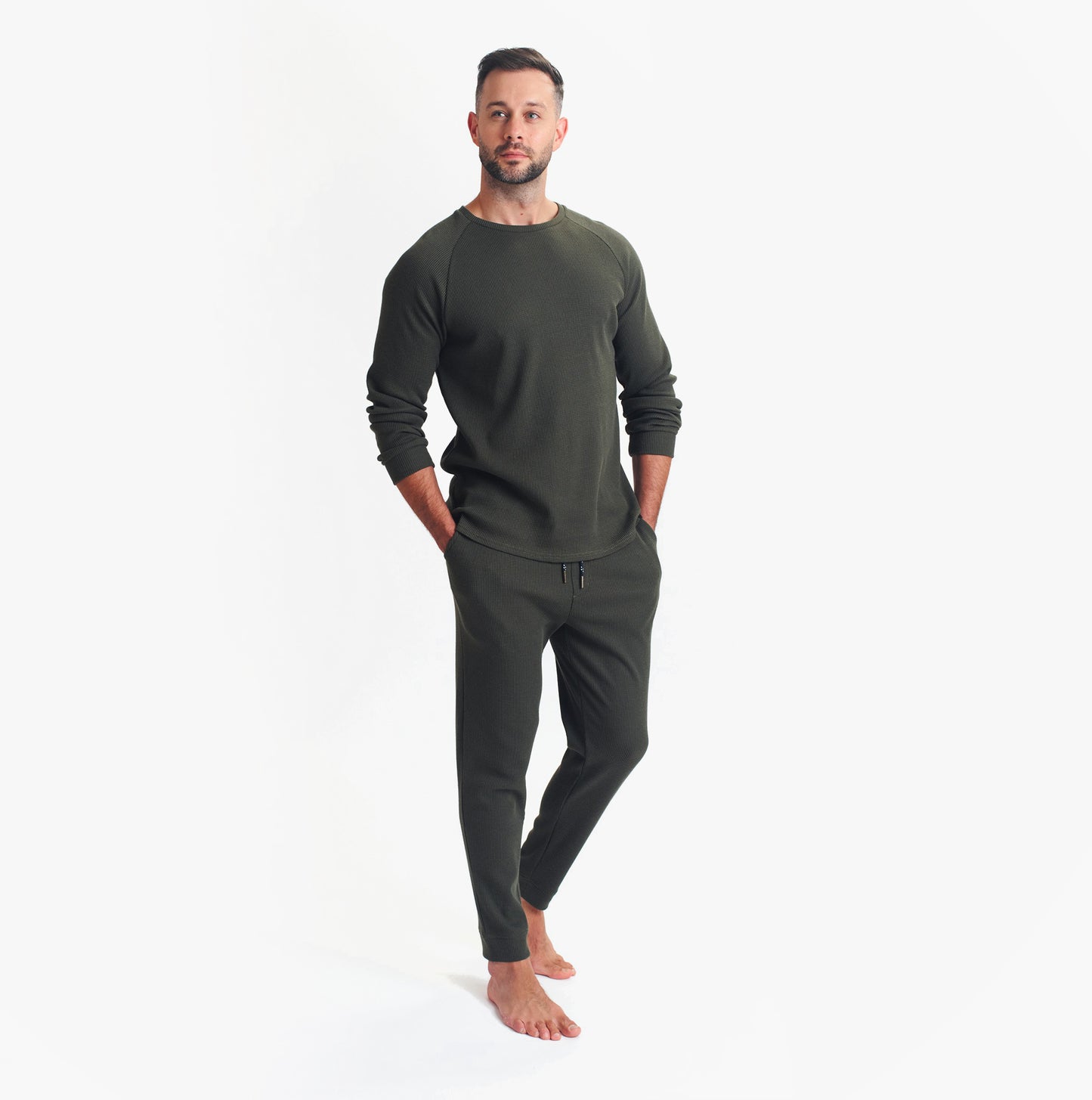 Ted Baker WAFFLE Pyjama SET Mens Loungewear Khaki