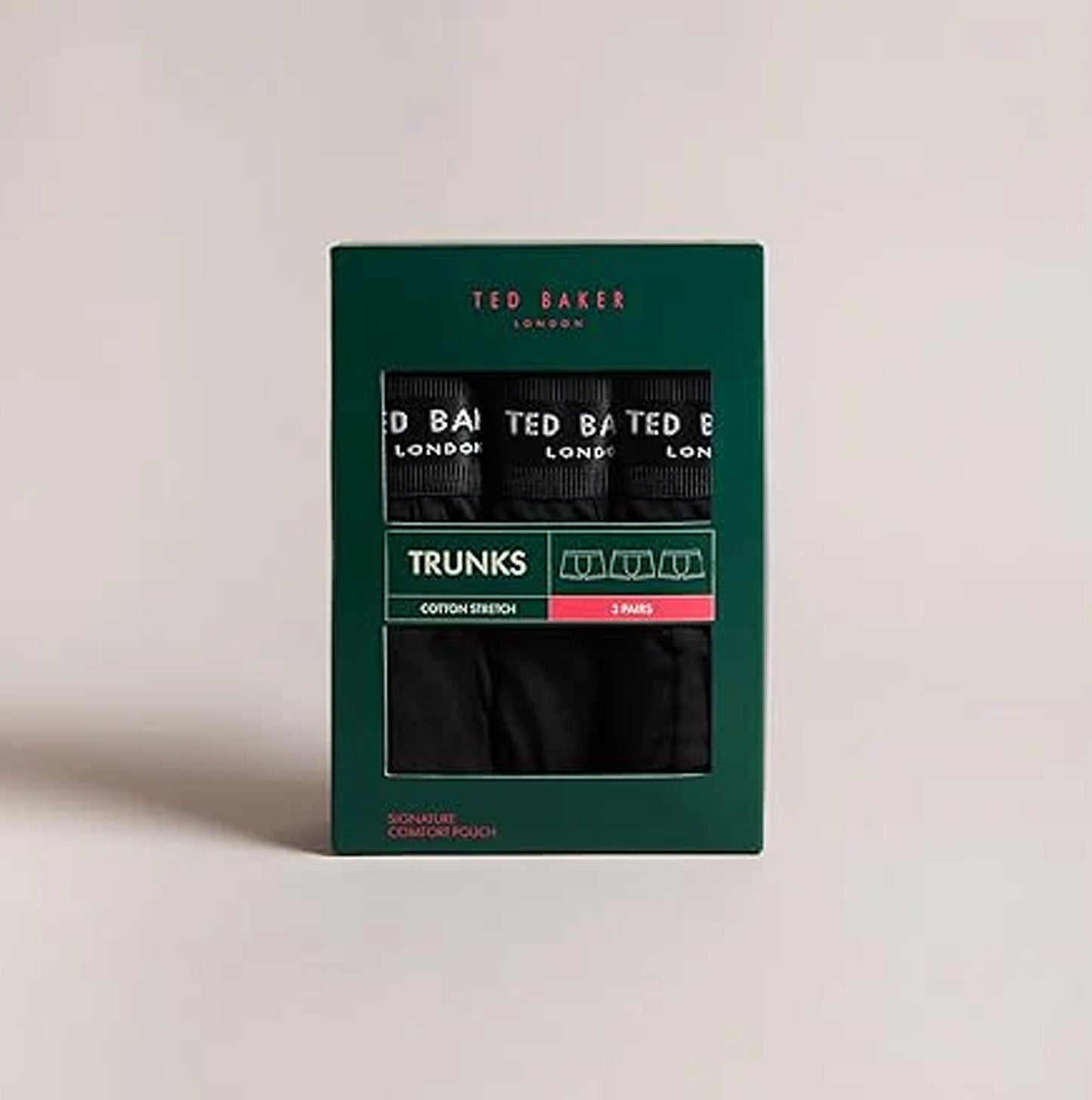 Ted Baker 3-Pack Cotton Trunks Mens Black