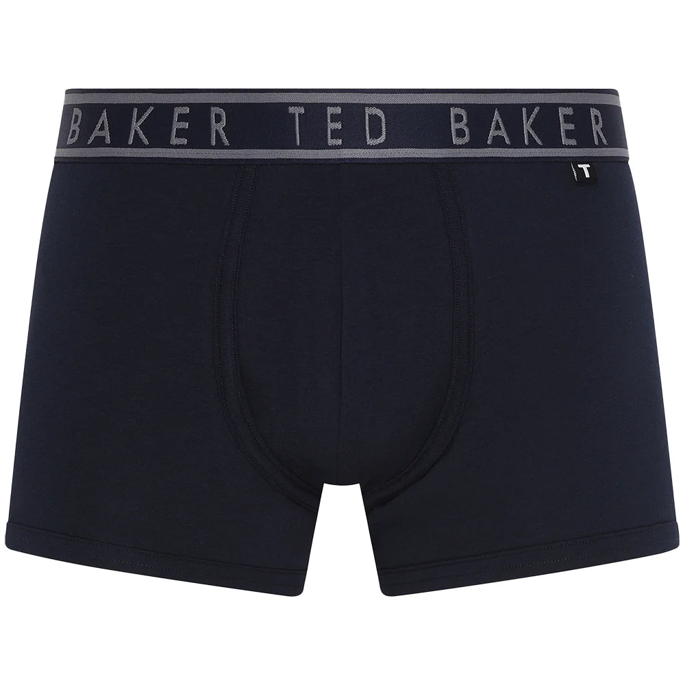 Ted Baker 3 Pack Cotton Trunks Mens Navy/Chevron/Heather Grey