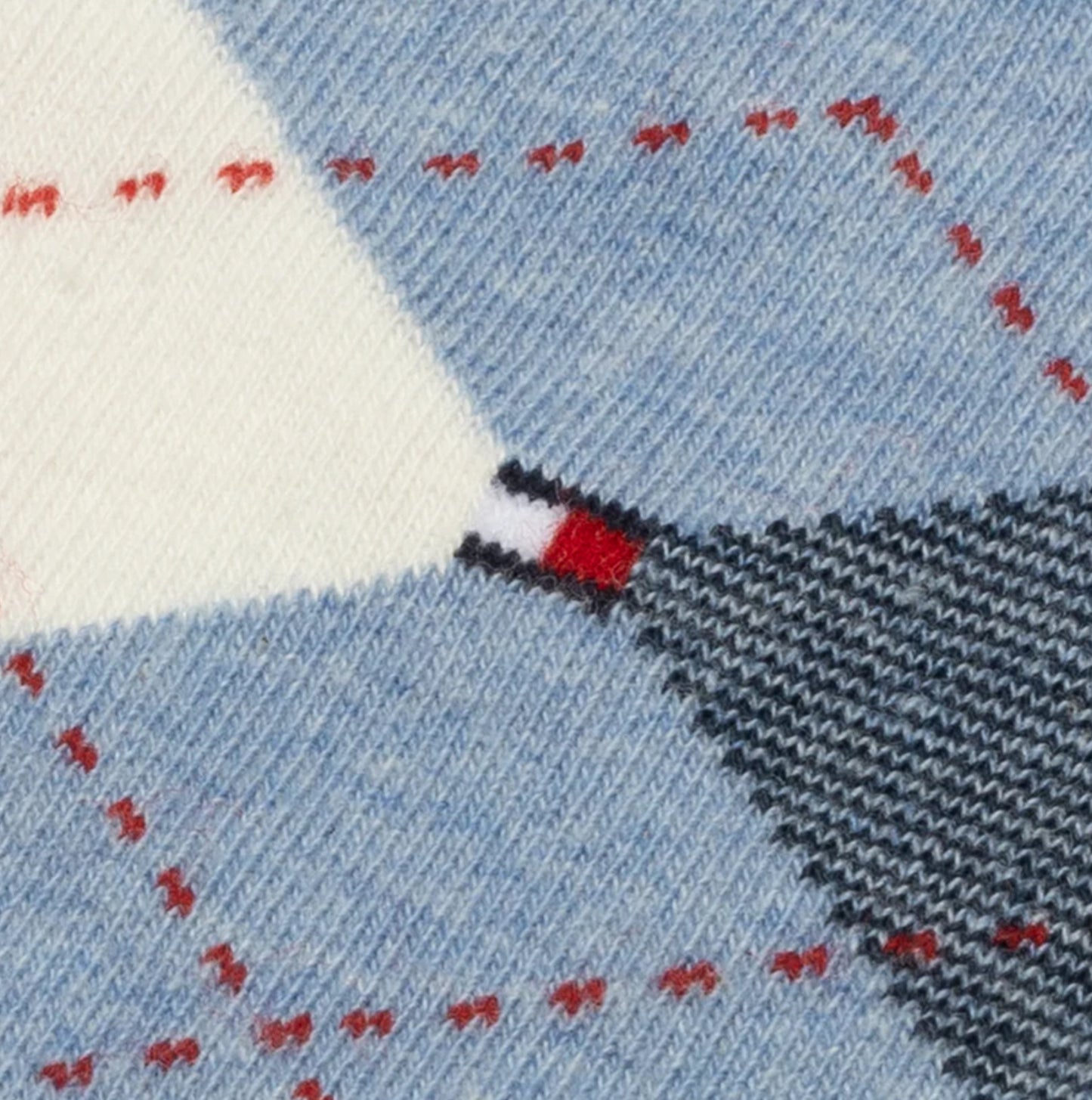Tommy Hilfiger 2 Pack Mens Crew Checked Socks Blue Combo