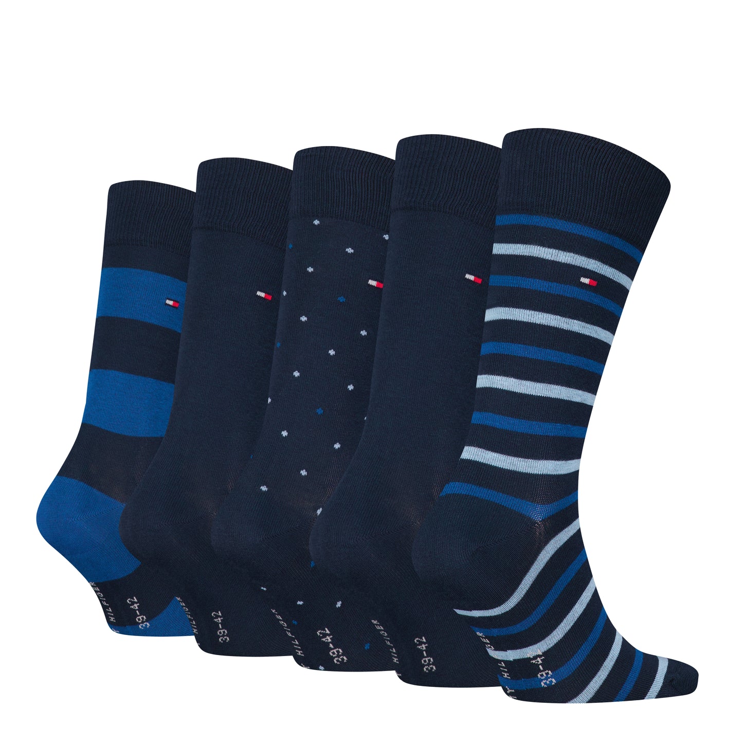 Tommy Hilfiger 5 Pack Giftboxed Classic Mens Crew Socks Navy