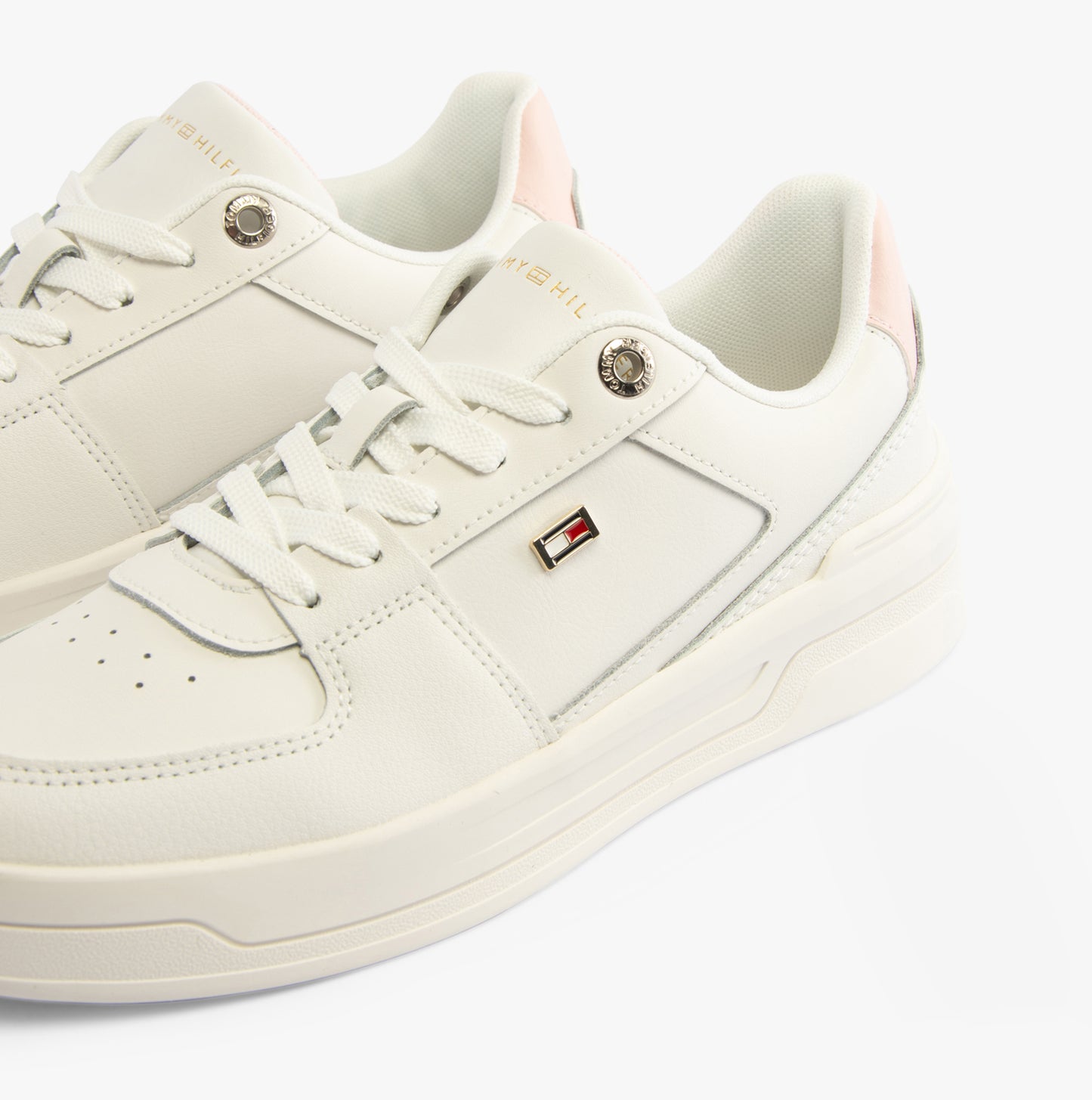 Tommy Hilfiger FLAG BASKET SNEAKER Womens Sneakers Ecru/Whimsy Pink