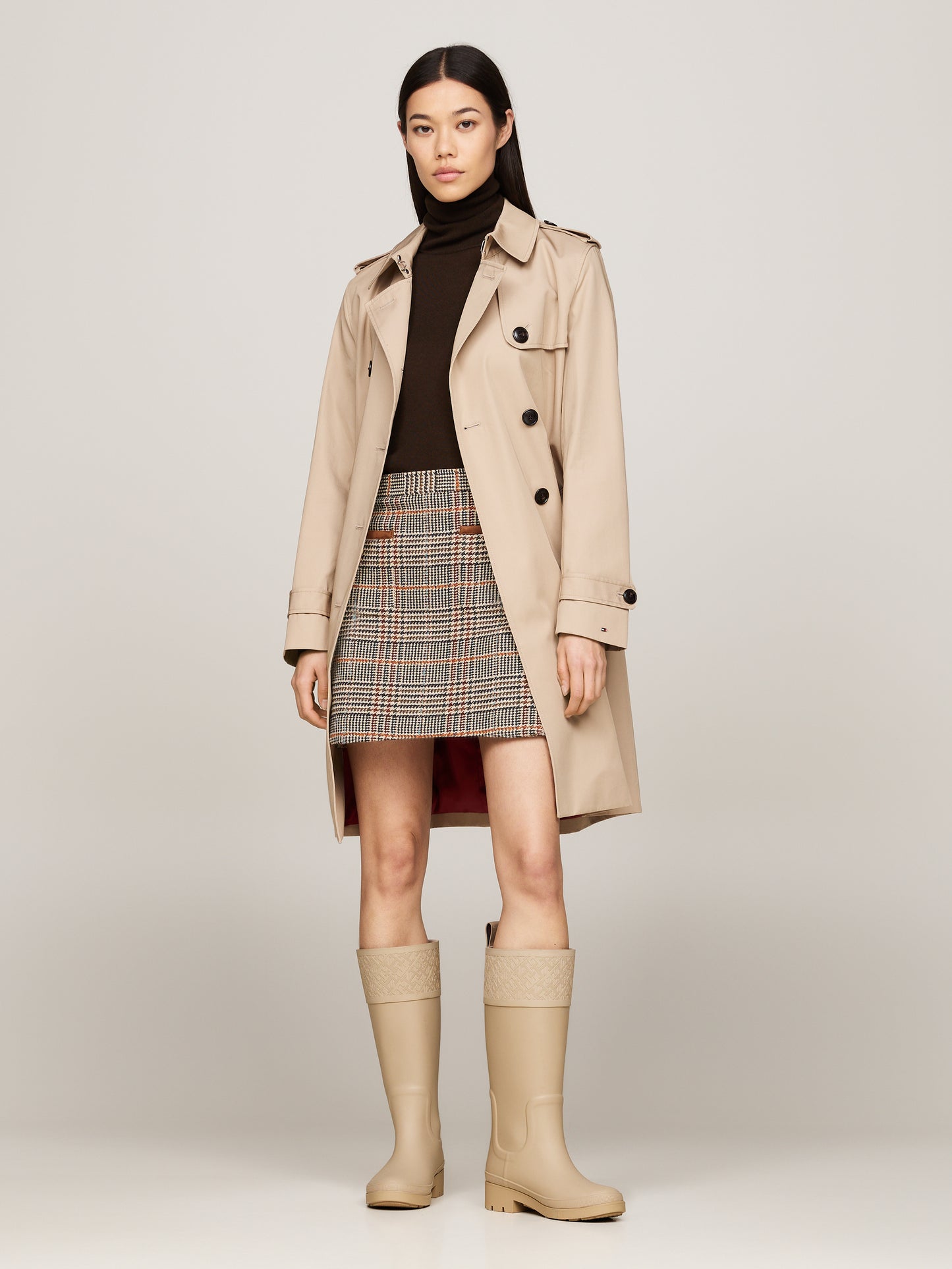 Tommy Hilfiger RUBBER Womens Welly Boots Beige