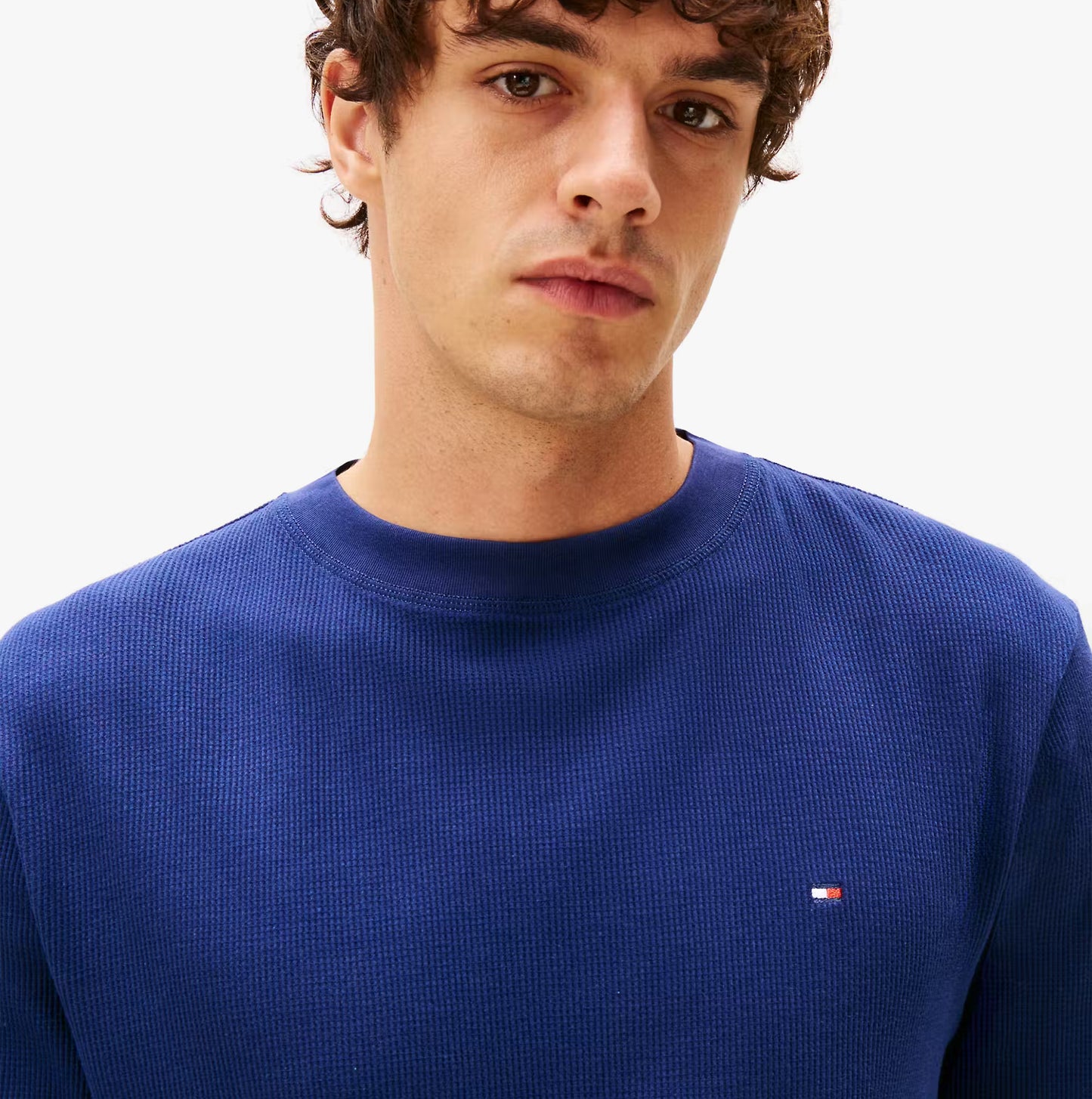 Tommy Hilfiger LS WAFFLE TOP Mens Loungewear Preppy Navy