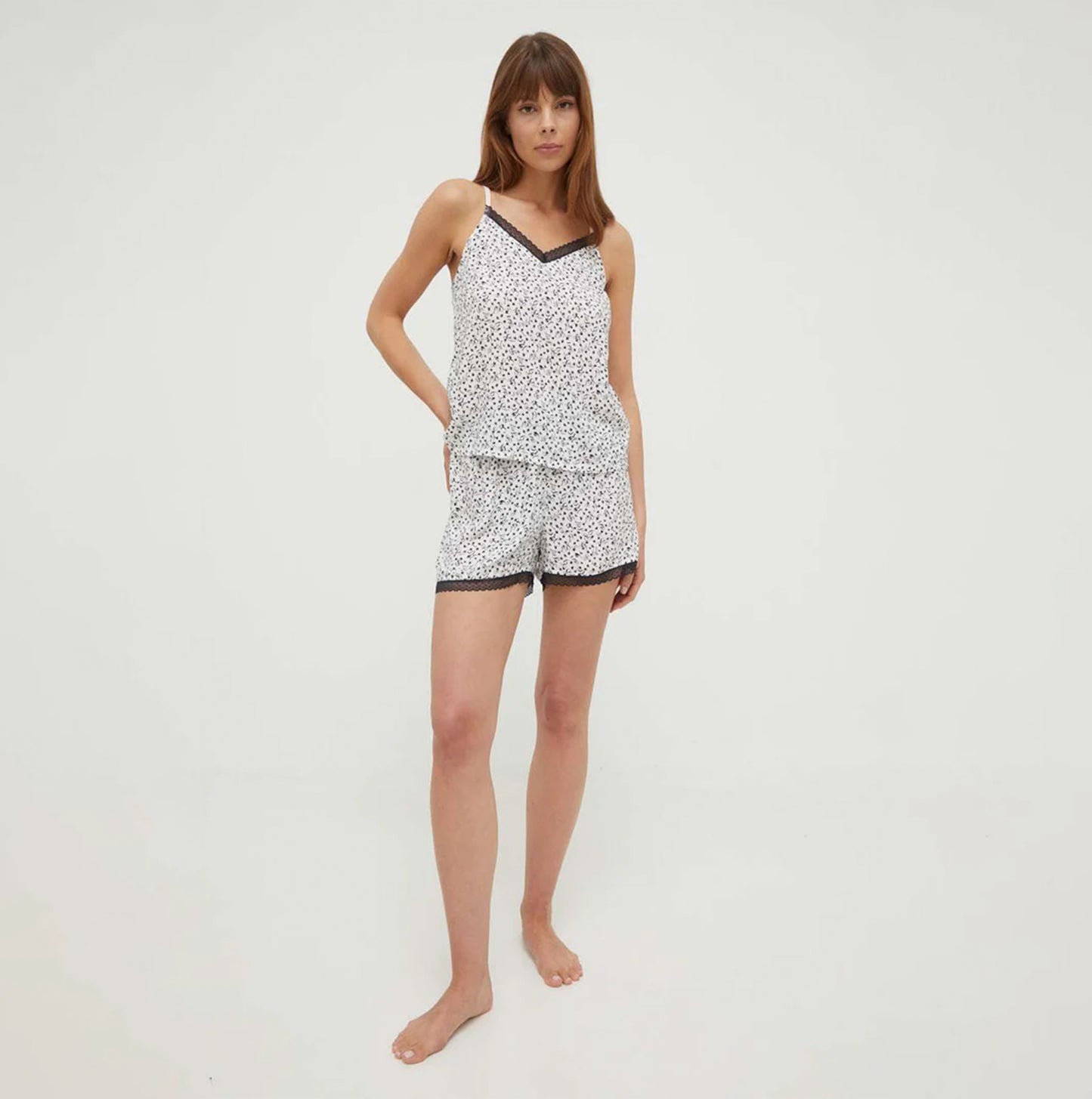 Tommy Hilfiger WOVEN SHORT PRINT Womens Shorts Feather Print Ecru
