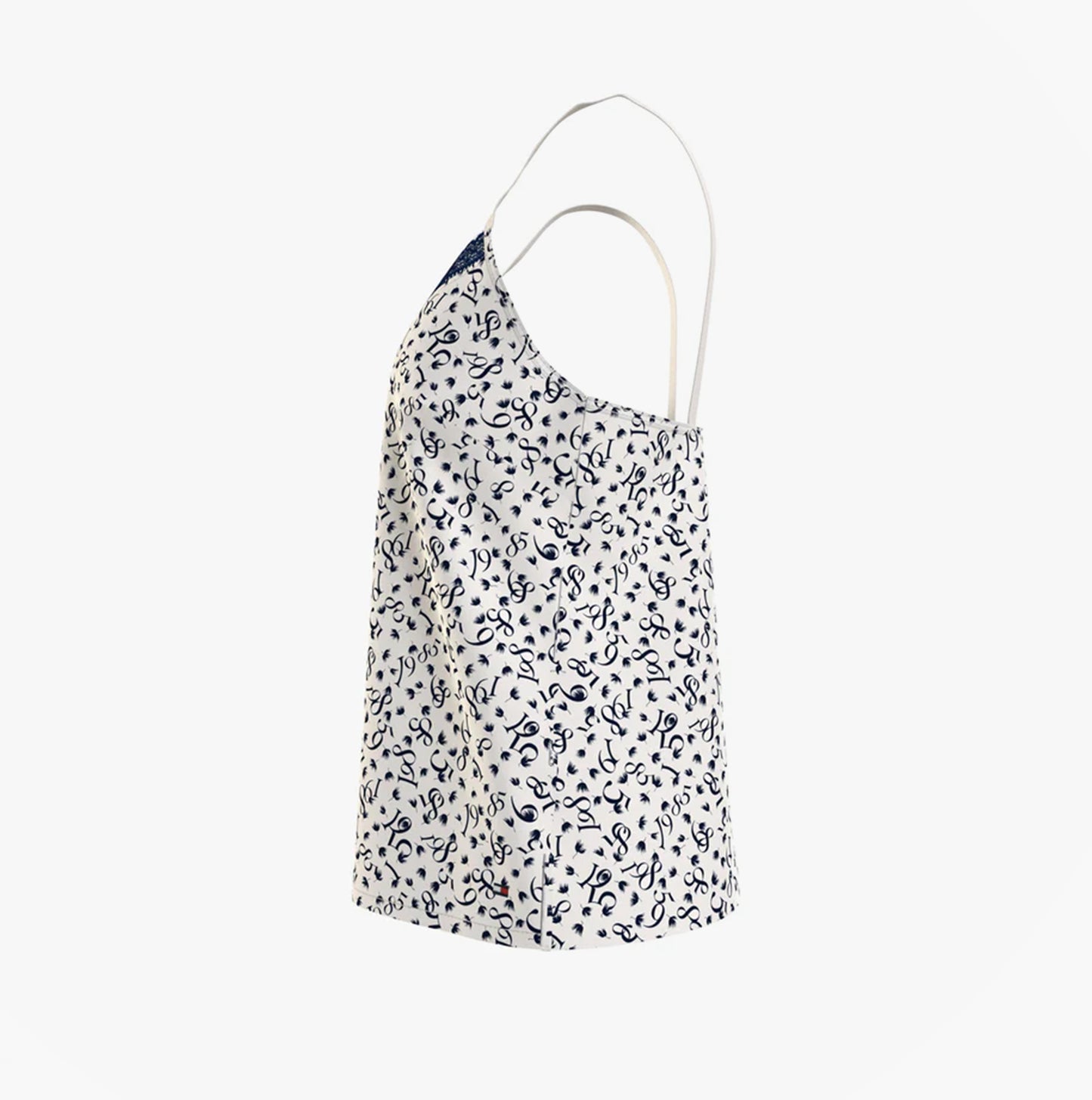 Tommy Hilfiger WOVEN CAMI PRINT Womens Top Feather Print Ecru
