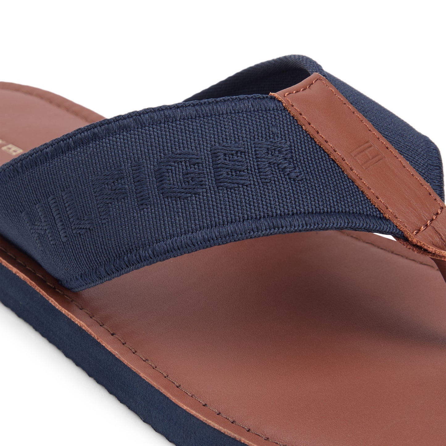 Tommy Hilfiger HILFIGER LEATHER Mens Toe-Post Sandals Desert Sky