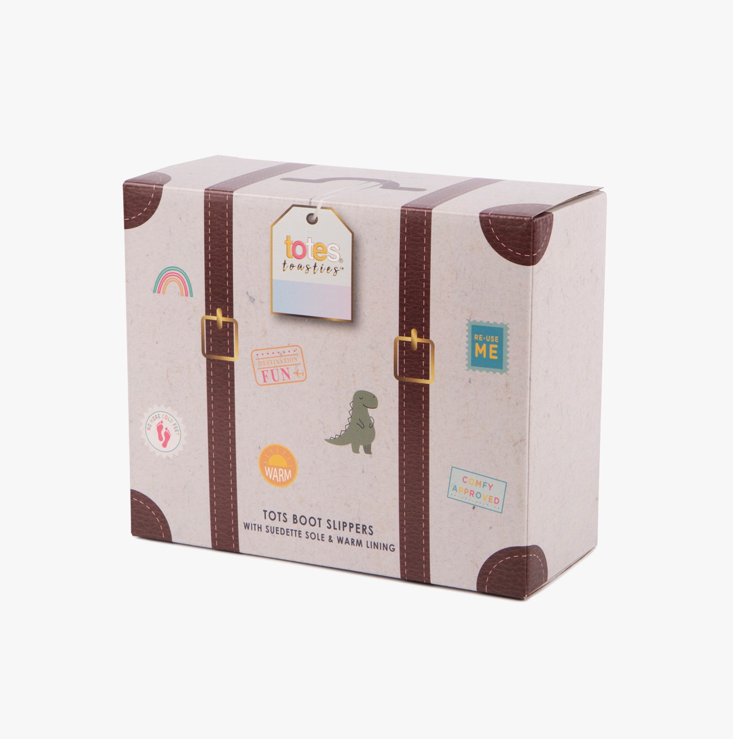 Totes Toasties DINO BOOT Slippers Kids Khaki