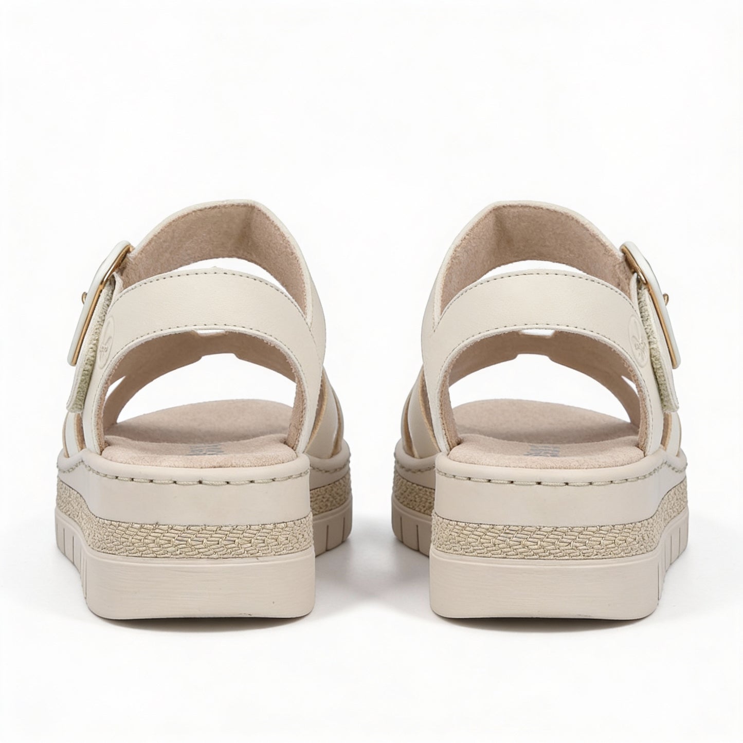 Rieker V4952 Womens Ankle Strap Sandals Beige
