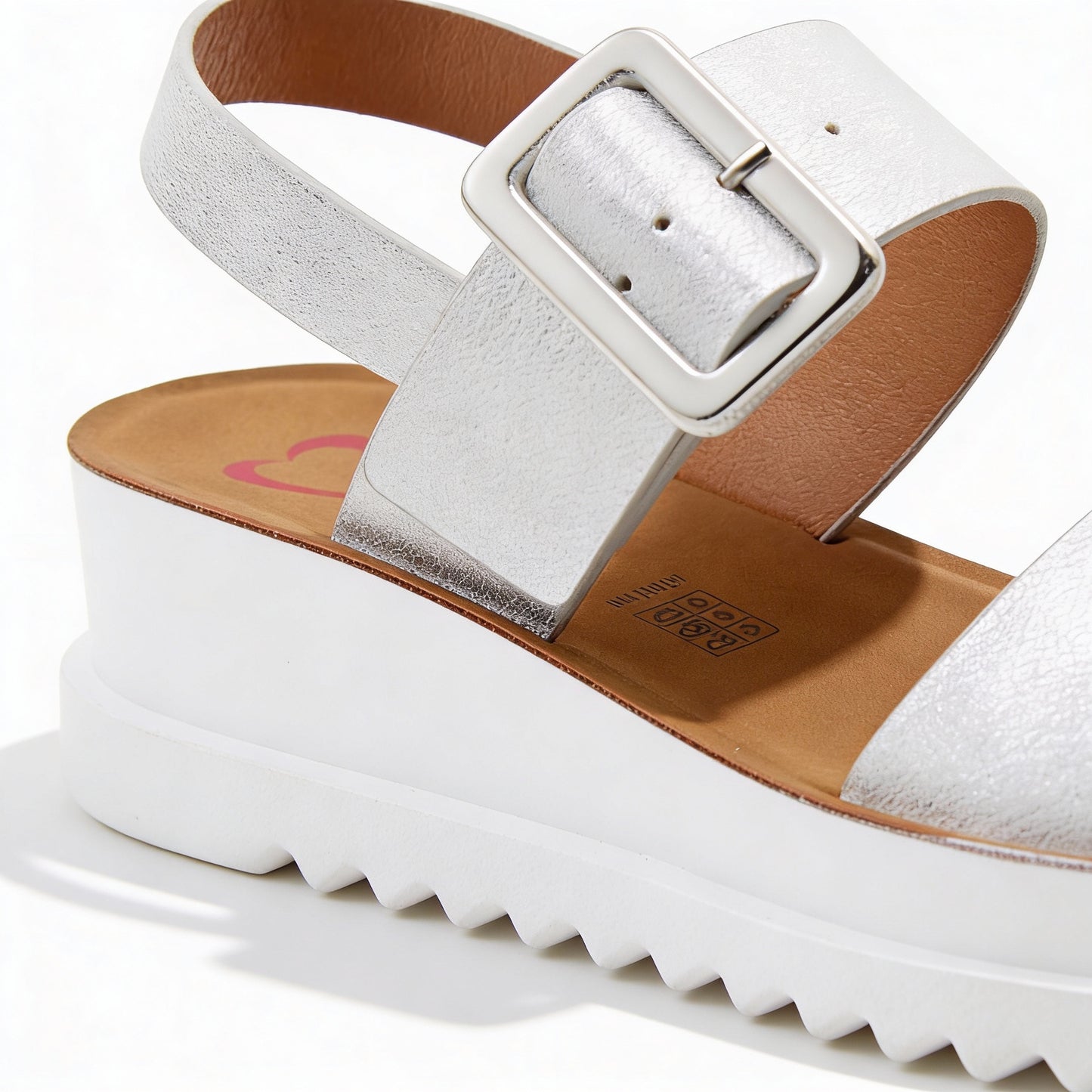 Heavenly Feet PISTACHIO Womens Ankle Strap Sandals Silver