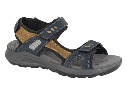 Roamers M953 Mens Hiking & Trail Sandals Navy/Grey