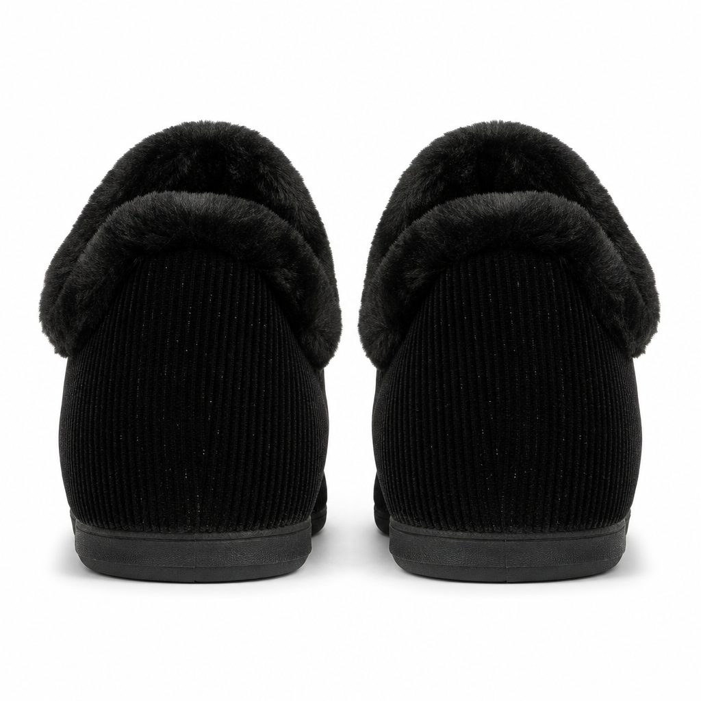 Padders REPOSE Womens (2E Fit) Full Slippers Black