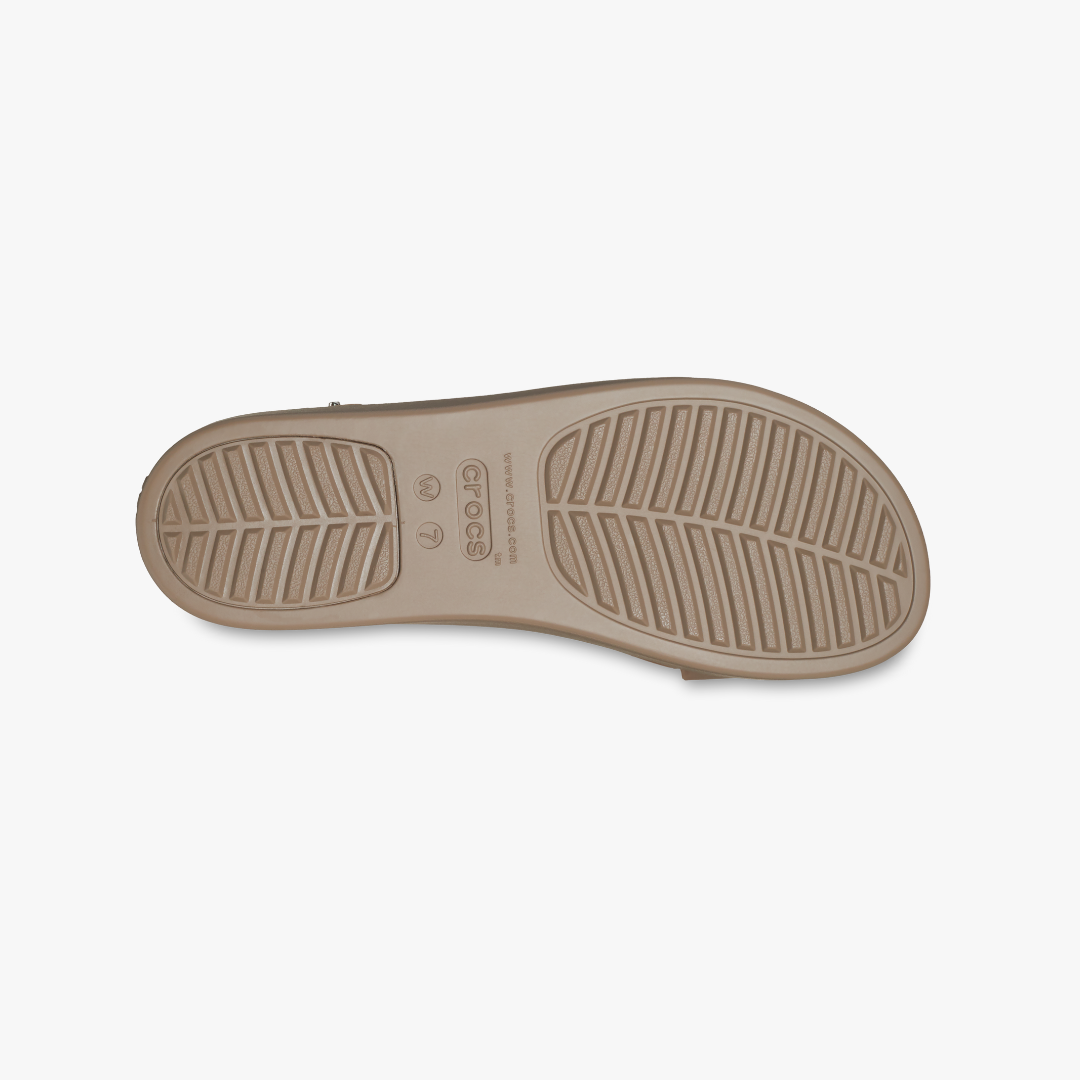Crocs 206453-2EL BROOKLYN LOW WEDGE Womens Sandals Latte/Mushroom
