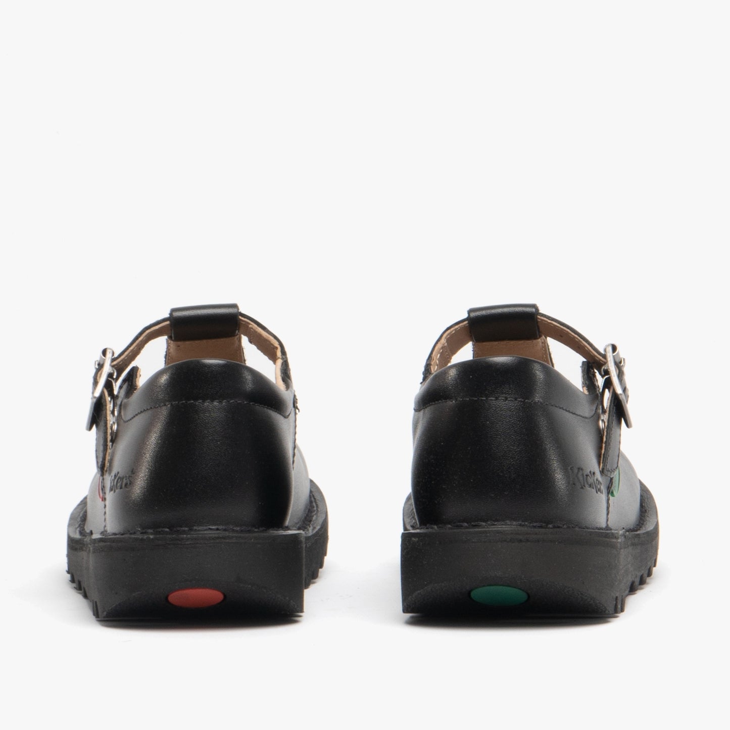 Kickers KICK Girls T-Bar Leather School Shoes Black