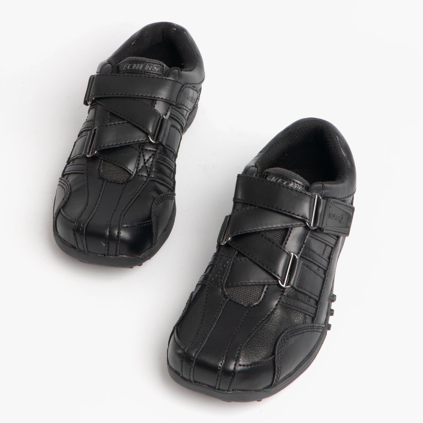 Skechers 91664L/BBK URBANTRACK II RAGE Boys Touch Fasten School Shoes Black