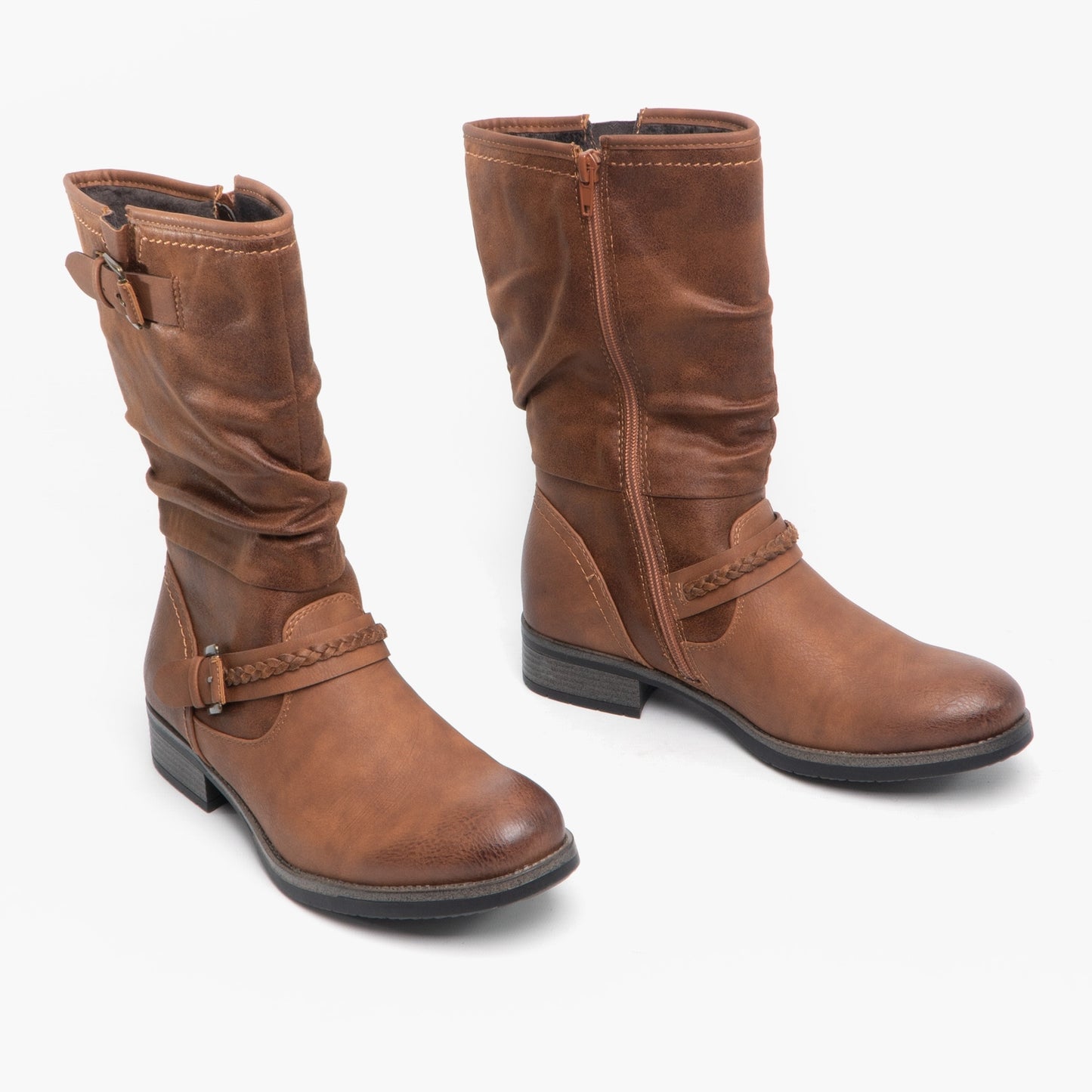 98860-22 Womens Calf Length Boots Nut Brown
