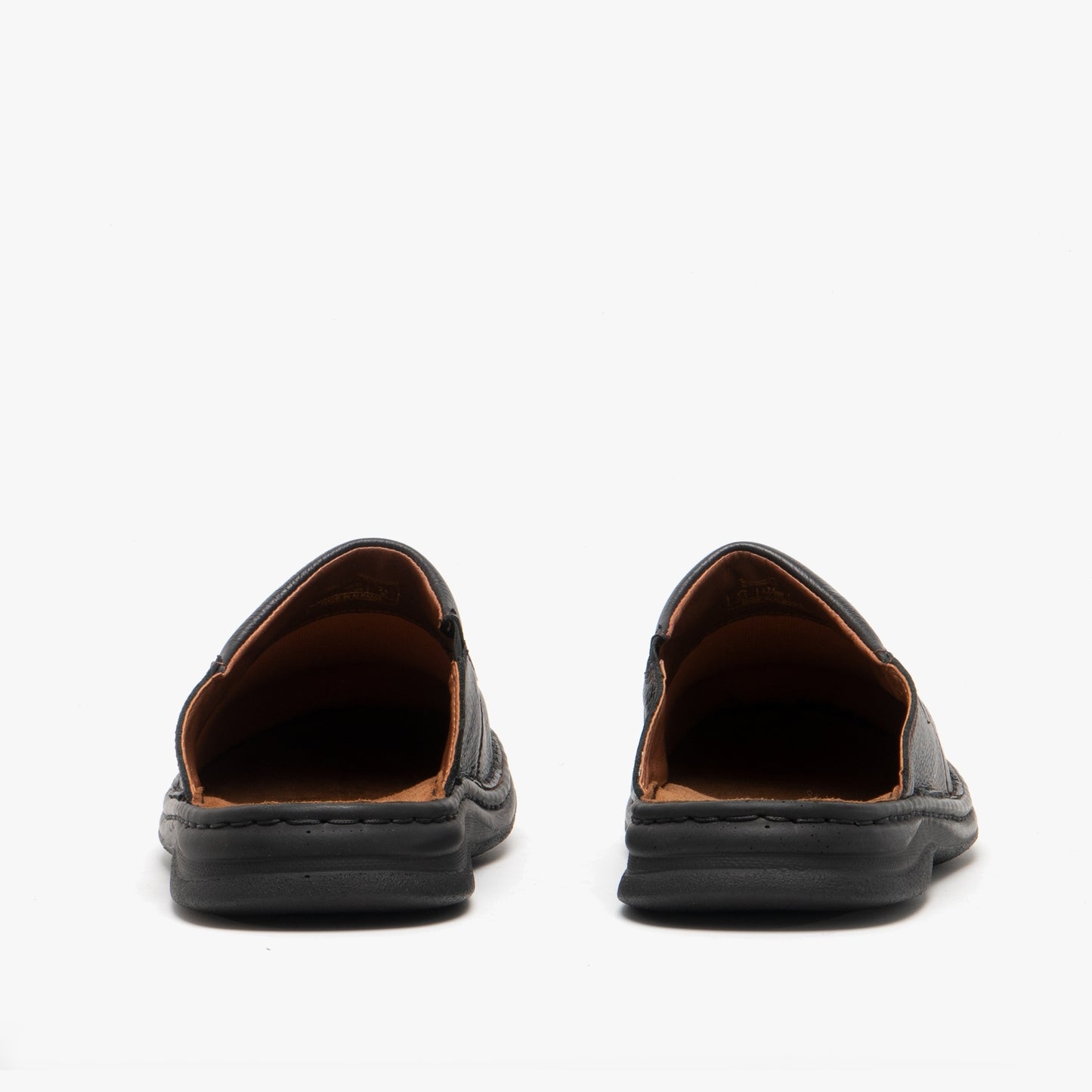 Josef Seibel KLAUS Mens Leather Mules Black/Cognac