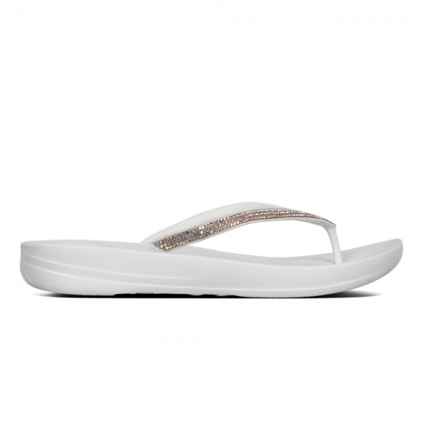 IQUSHION SPARKLE Womens Flip Flops Urban White