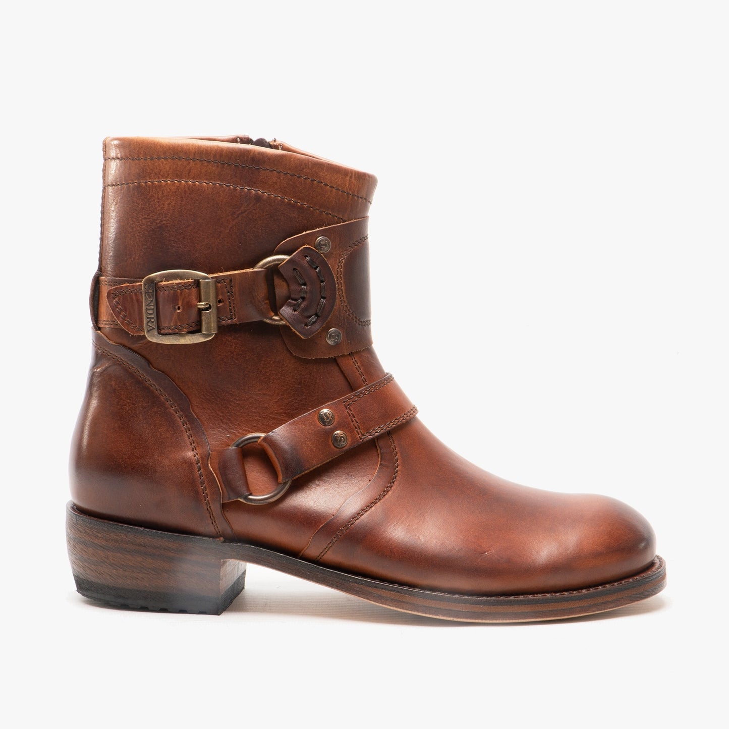 Sendra 7567 Mens Leather Biker Boots Brown