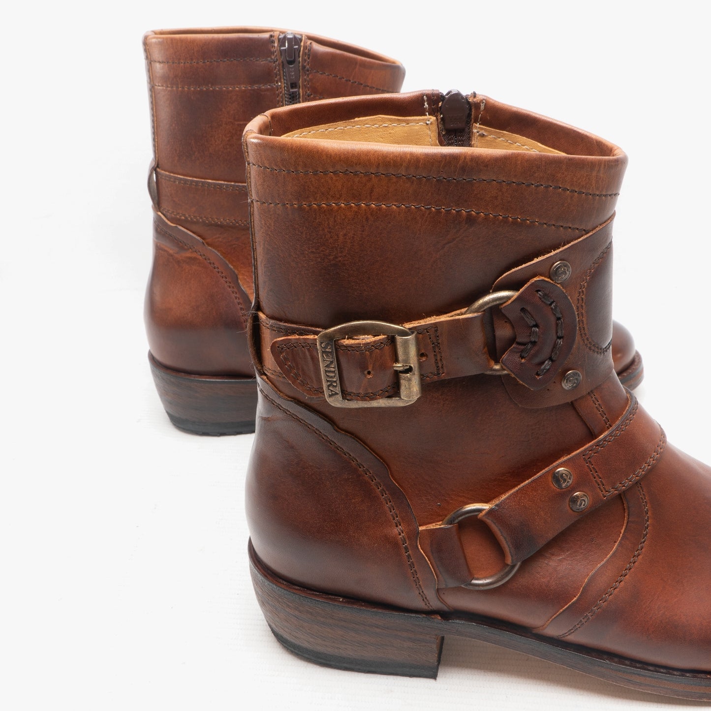 Sendra 7567 Mens Leather Biker Boots Brown