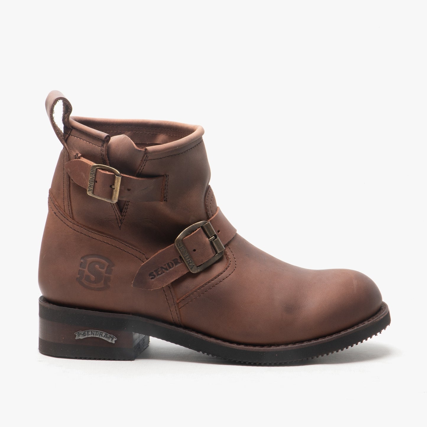 Sendra 2976 Mens Leather Biker Boots Brown