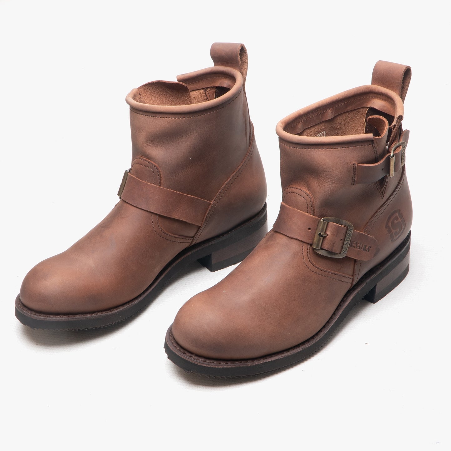 Sendra 2976 Mens Leather Biker Boots Brown