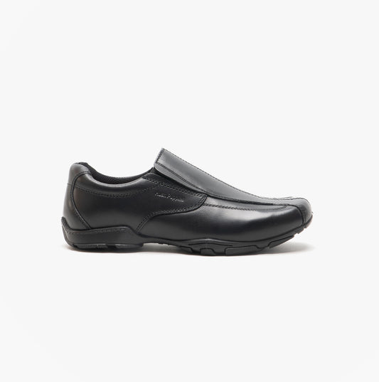 Hush Puppies ELIJAH Boys Leather School Shoes Black
