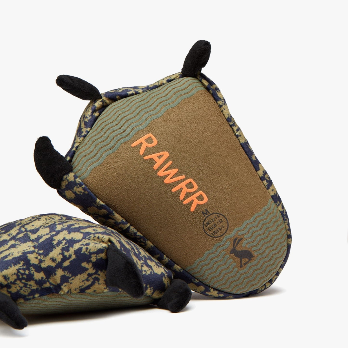 Joules CLAWSOME Boys Novelty Slippers Medium Khaki