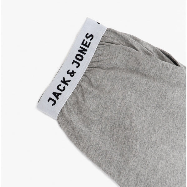 Jack & Jones RICKO Mens Cotton T-Shirt And Trousers Lounge Set Light Grey Melange