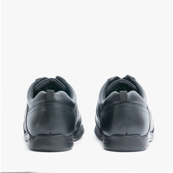 Hush Puppies HARVEY SENIOR Boys Leather School Shoes Black