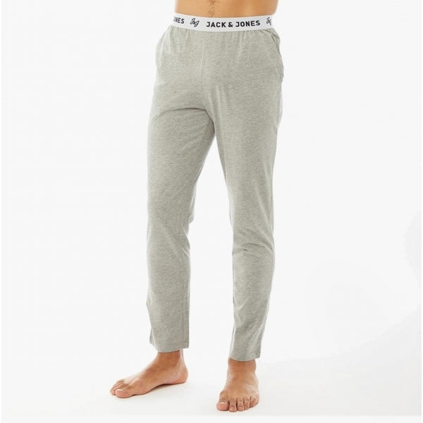 Jack & Jones RICKO Mens Cotton T-Shirt And Trousers Lounge Set Light Grey Melange