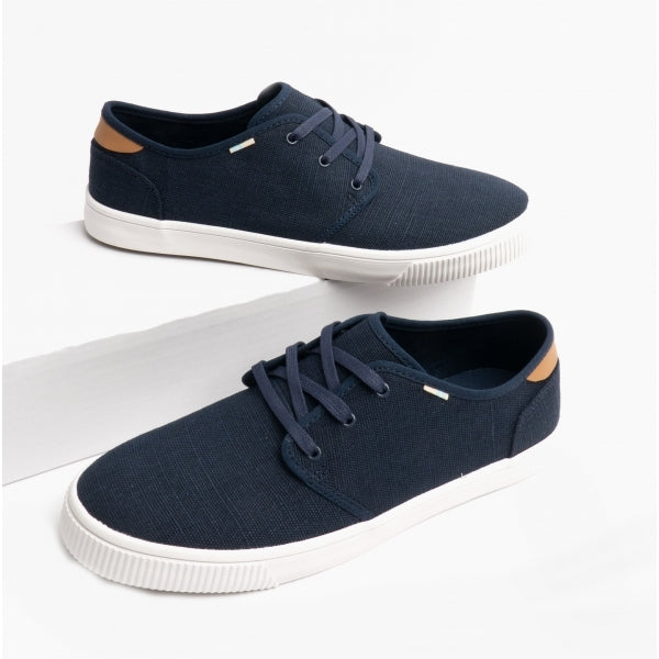 CARLO Mens Canvas Trainers Navy
