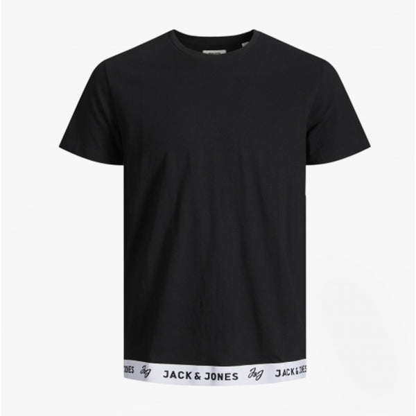 Jack & Jones RICKO Mens Cotton T-Shirt And Shorts Lounge Set Black
