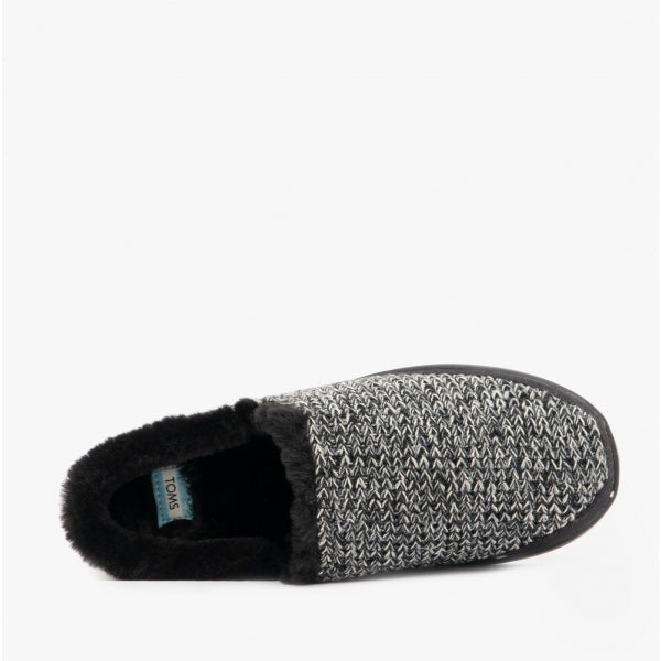 SAGE Womens Knitted Mule Slippers Black