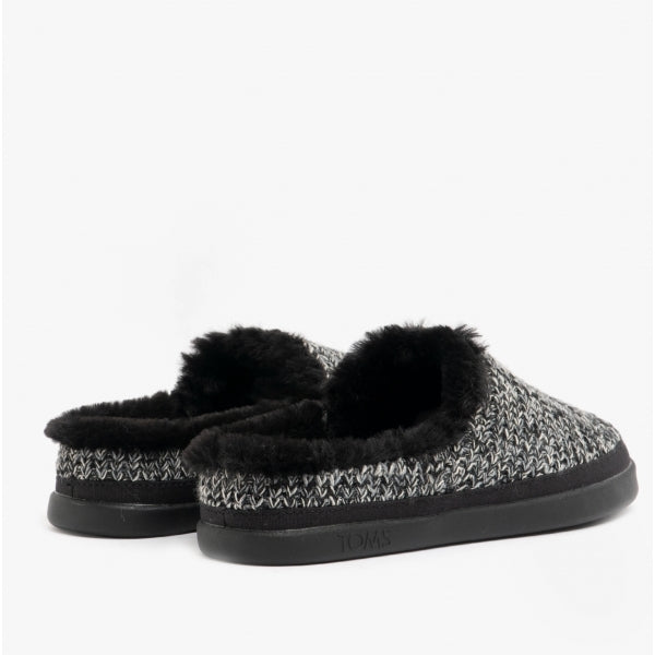 SAGE Womens Knitted Mule Slippers Black