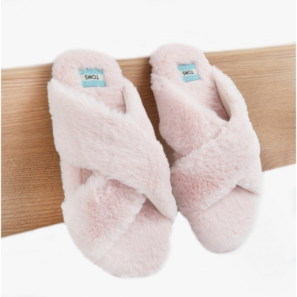 SUSIE Womens Faux Fur Mule Slippers Pink