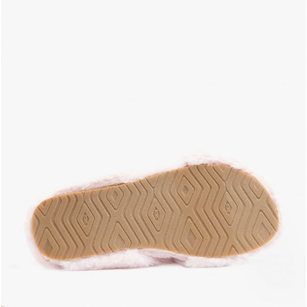 SUSIE Womens Faux Fur Mule Slippers Pink