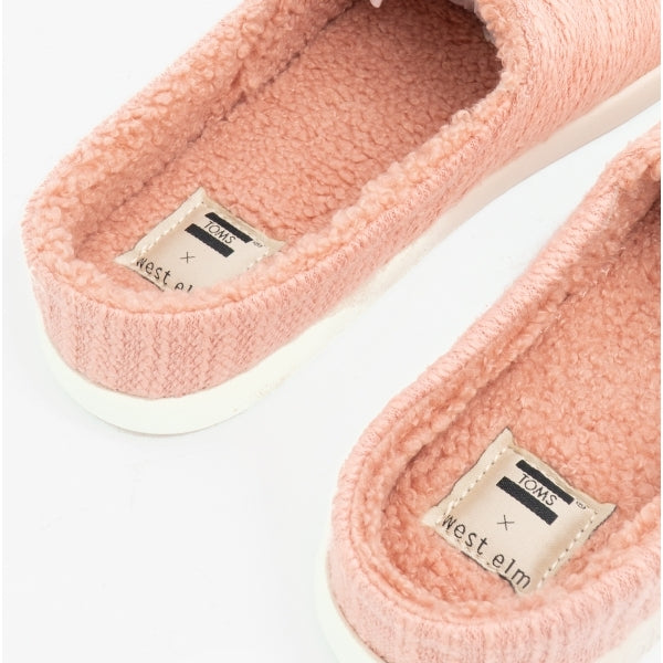 SAGE Womens Cotton Boucle Mule Slippers Pink