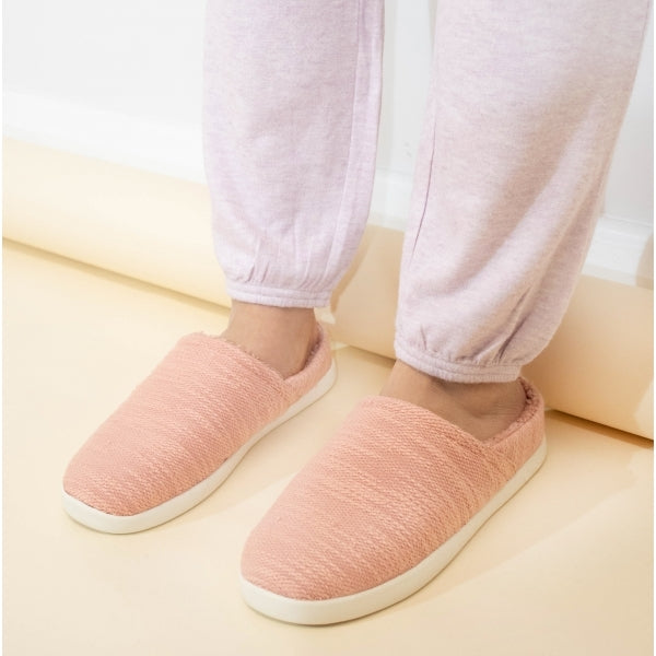 SAGE Womens Cotton Boucle Mule Slippers Pink