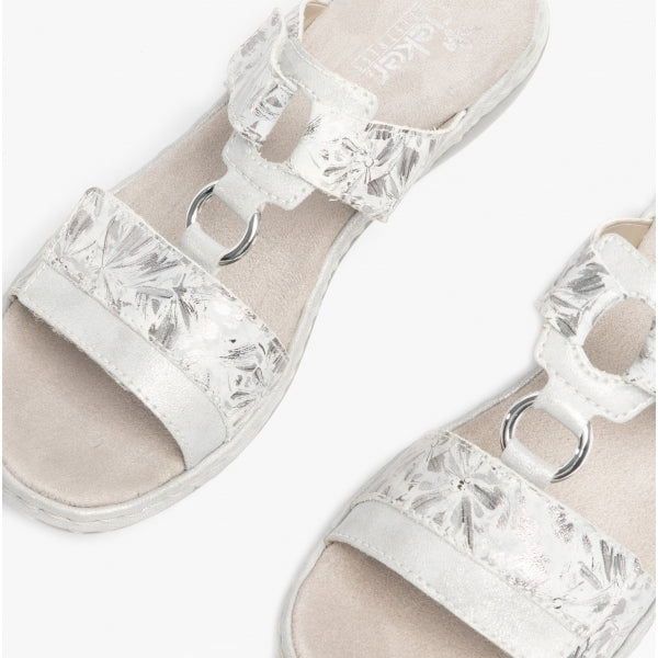 659X6-80 Womens Sandals White Metallic