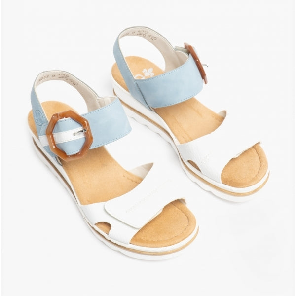 67476-10 Womens Sandals White/Blue