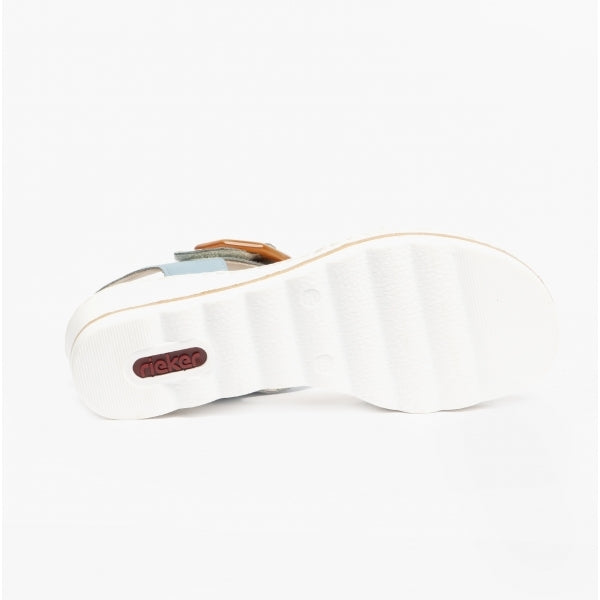 67476-10 Womens Sandals White/Blue