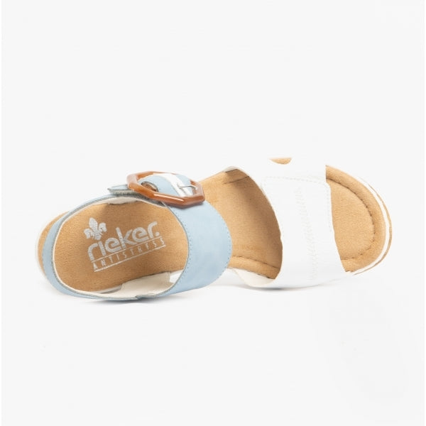 67476-10 Womens Sandals White/Blue