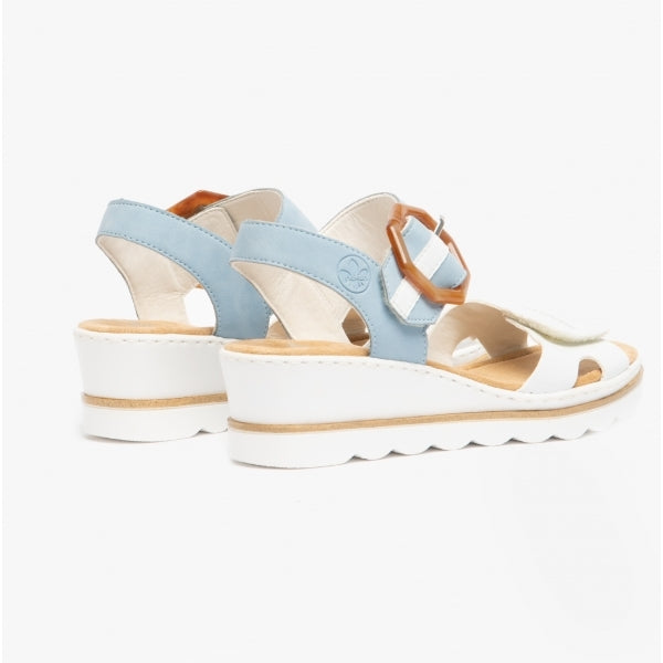 67476-10 Womens Sandals White/Blue