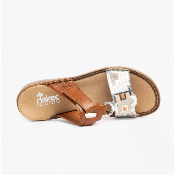 608P4-90 Womens Sandals Tan Multi
