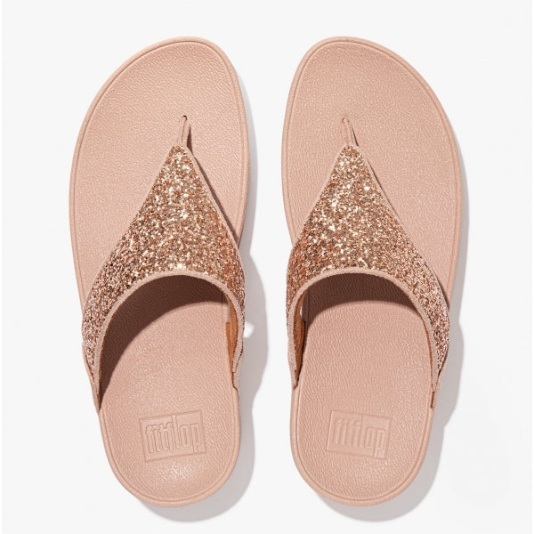 LULU GLITTER Womens Toe Post Sandals Rose Gold