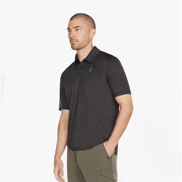Skechers M1T057/BKCC ON THE ROAD Mens Polo Shirt Black/Charcoal