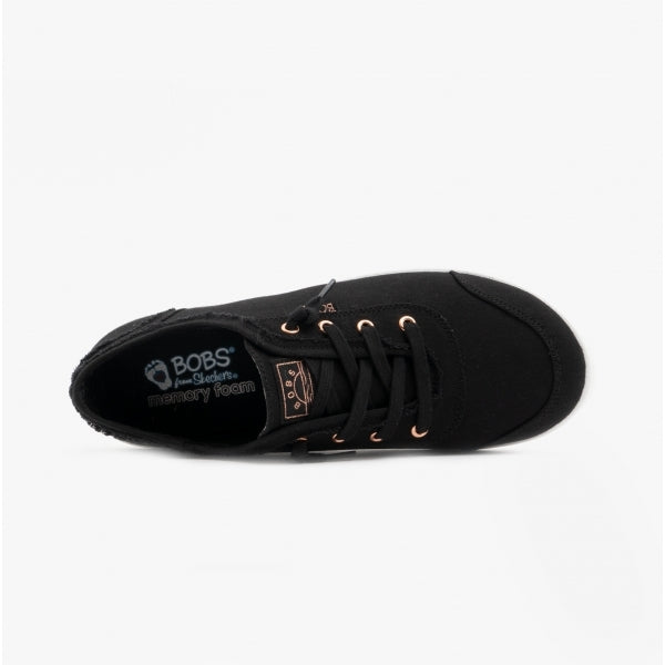 Skechers 33492/BLK BOBS B CUTE Womens Canvas Slip On Trainers Black